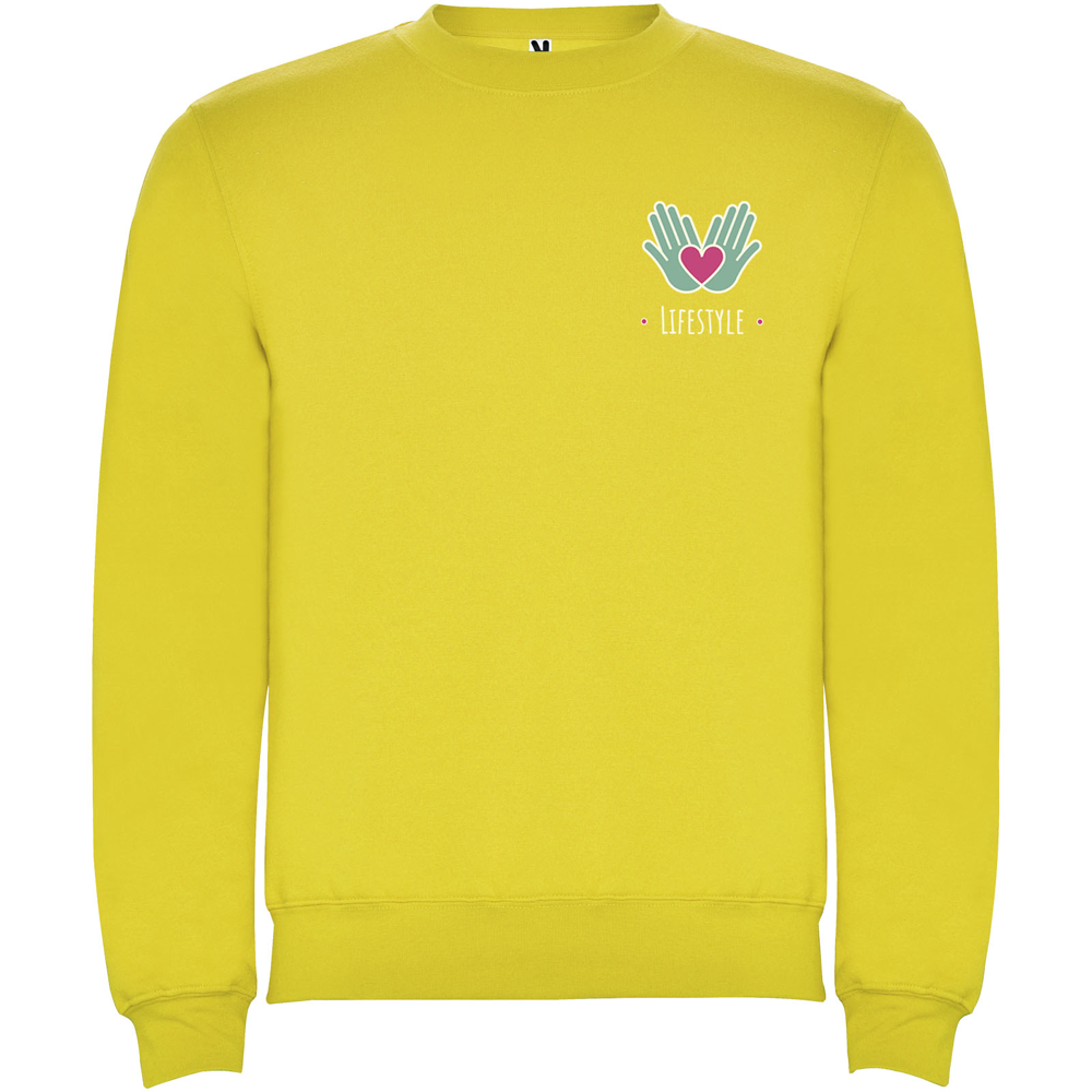 Clasica 280 g/m² unisex sweater med rund hals i farven Gul