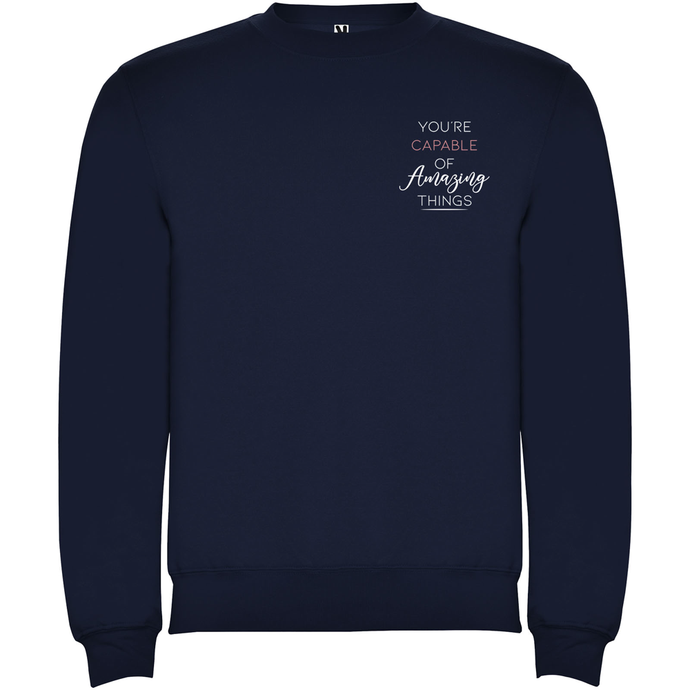 Clasica 280 g/m² unisex sweater med rund hals i farven Marineblå