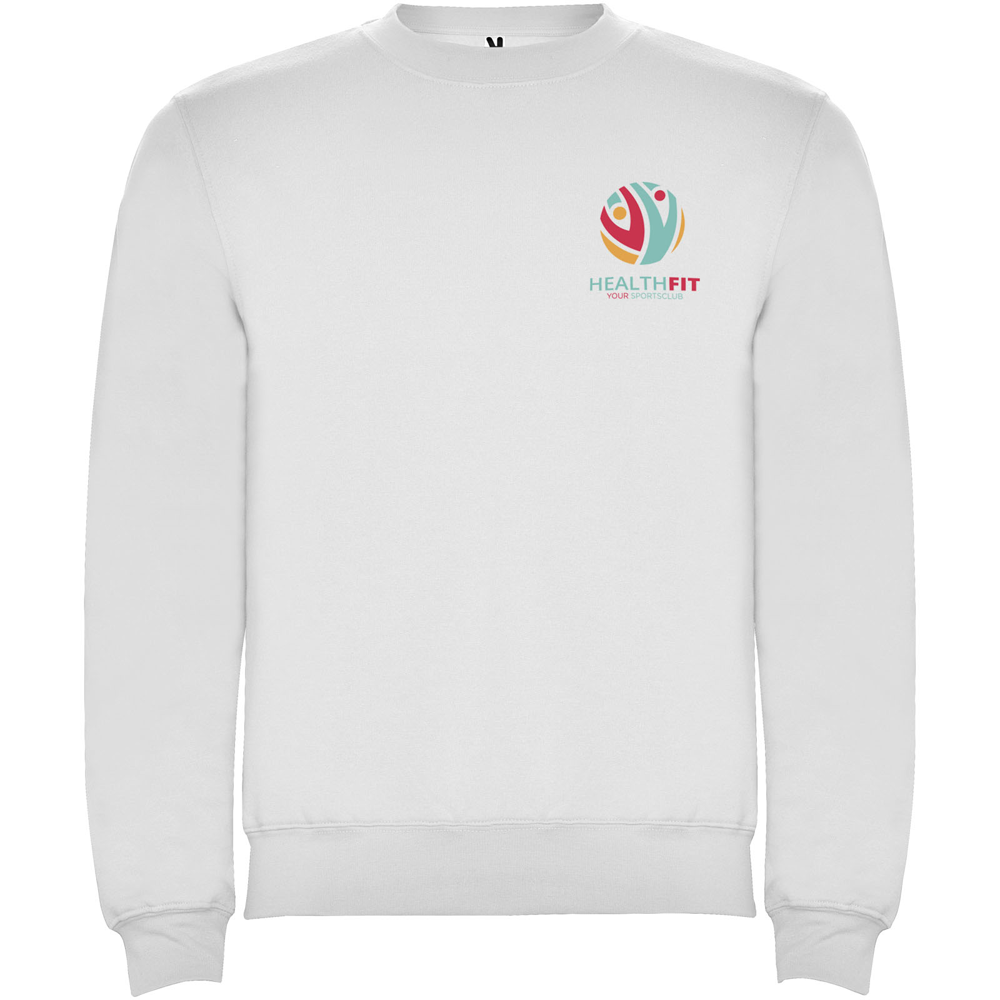 Clasica 280 g/m² unisex sweater med rund hals i farven Hvid