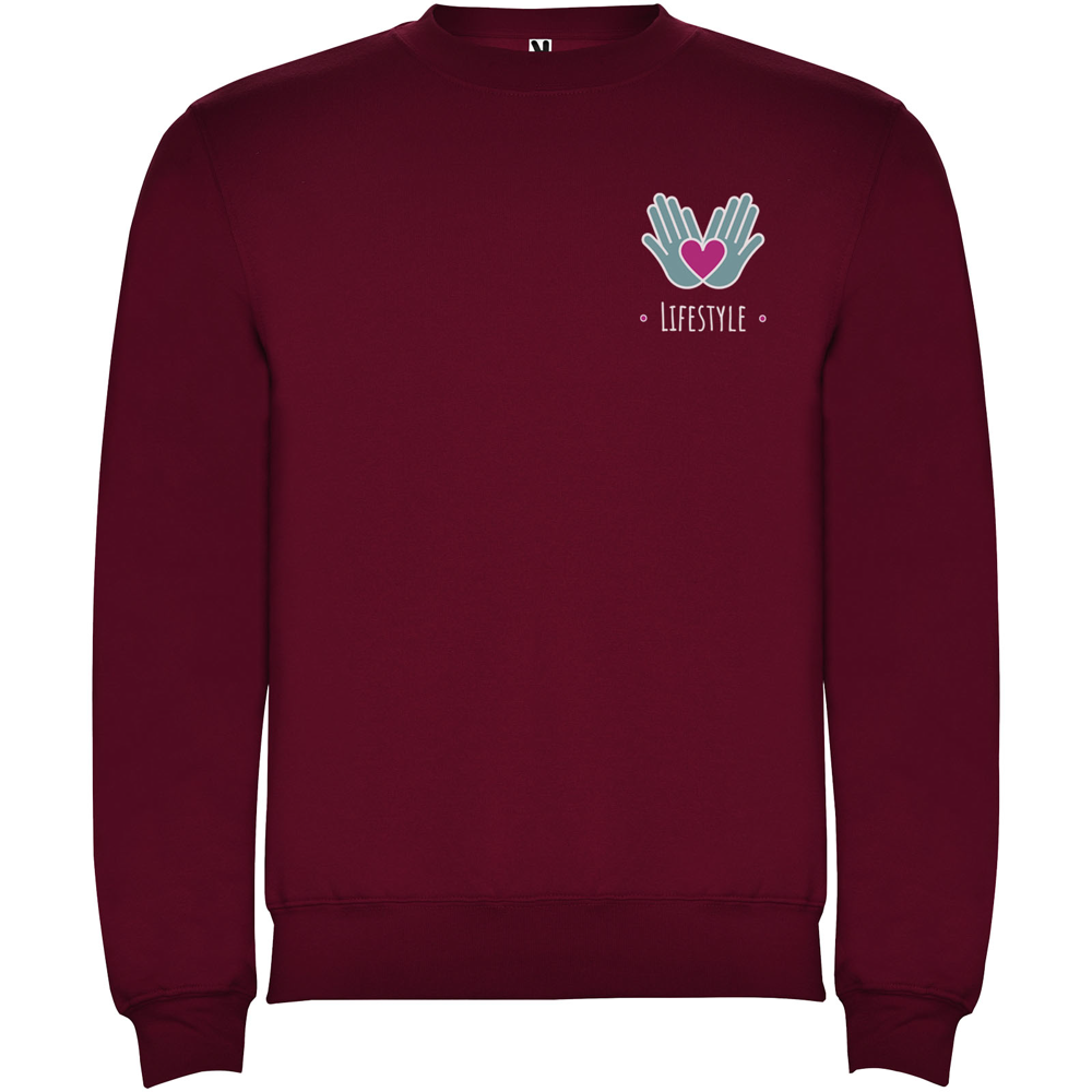 Clasica 280 g/m² unisex sweater med rund hals i farven Granat