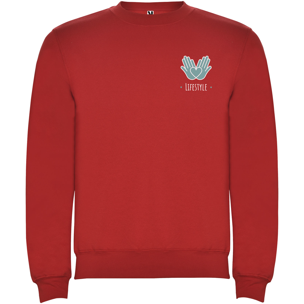 Clasica 280 g/m² unisex sweater med rund hals i farven Rød