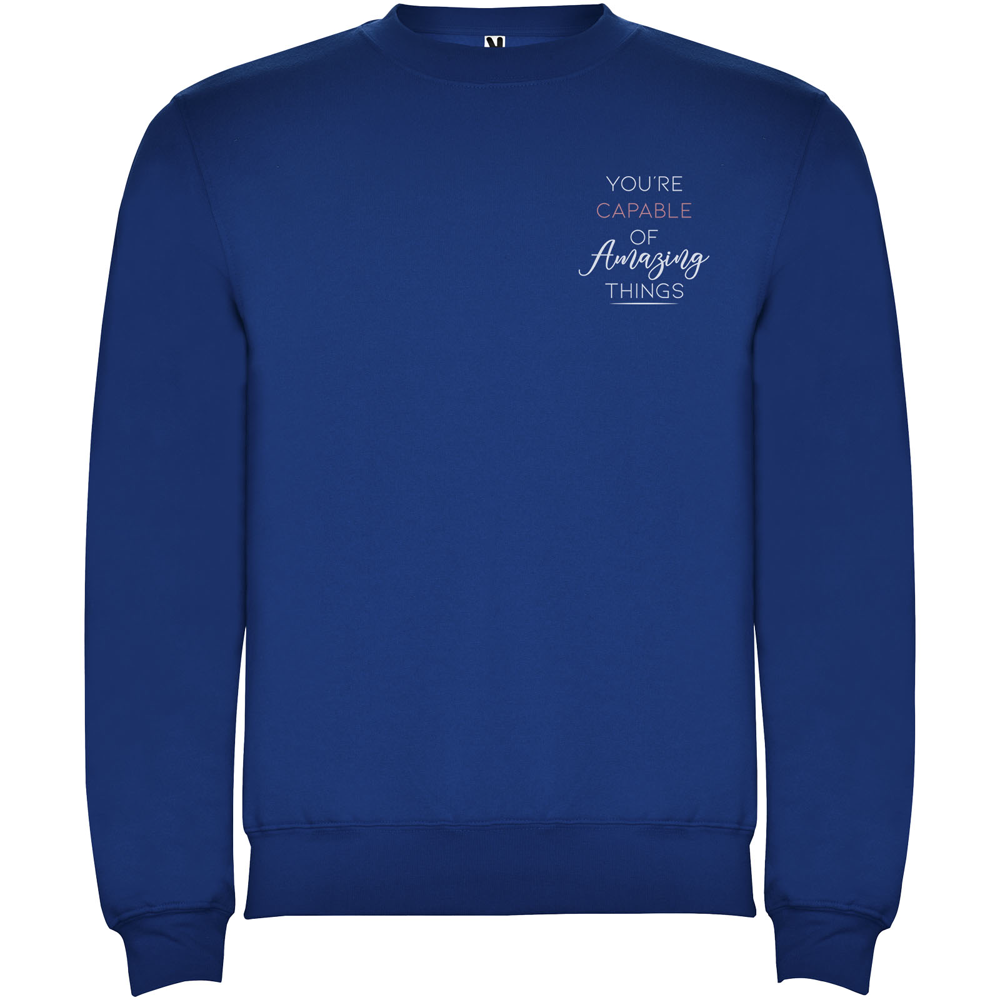 Clasica 280 g/m² unisex sweater med rund hals i farven Kongeblå
