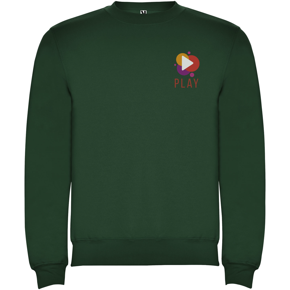 Clasica 280 g/m² unisex sweater med rund hals i farven Flaskegrøn