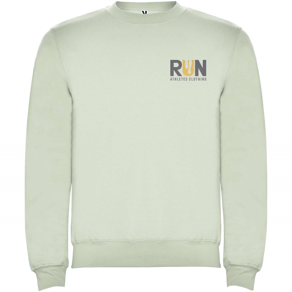 Clasica 280 g/m² unisex sweater med rund hals i farven Tågegrøn