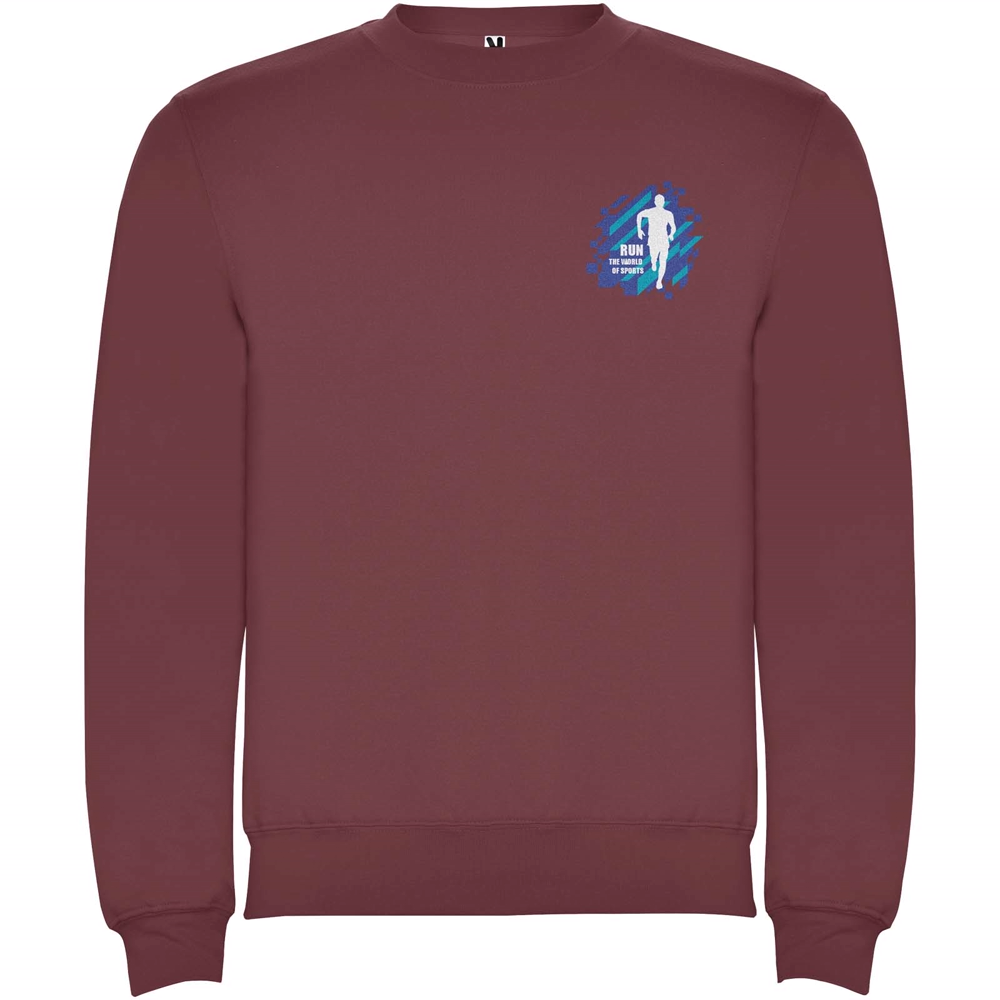 Clasica 280 g/m² unisex sweater med rund hals i farven Bærrød