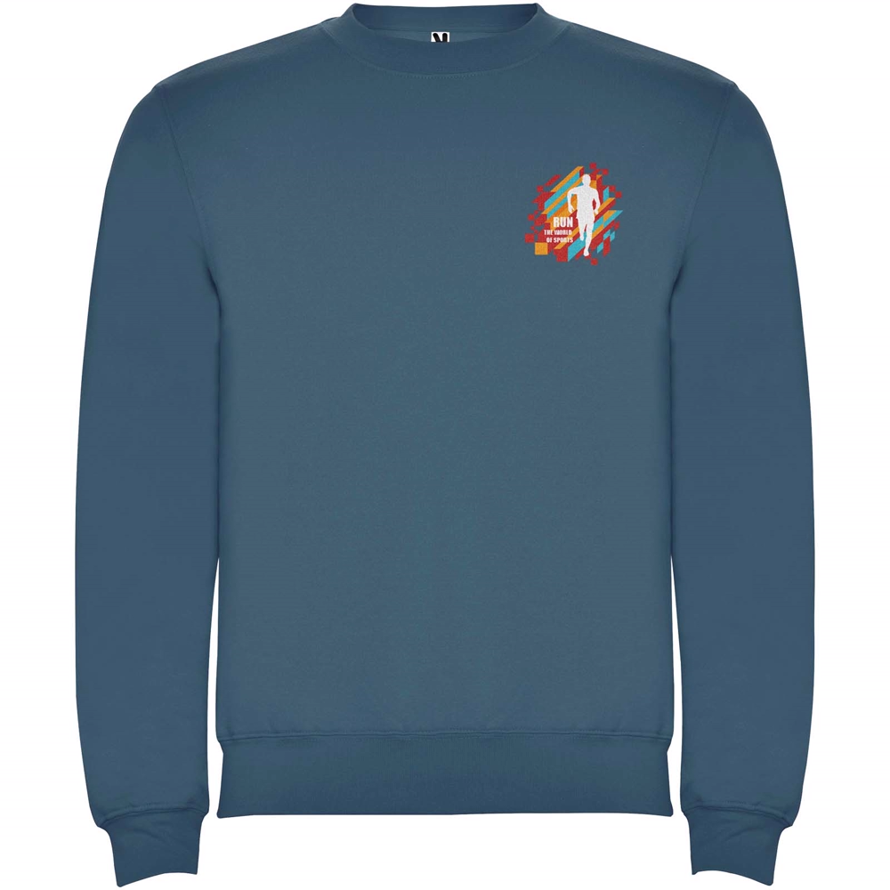 Clasica 280 g/m² unisex sweater med rund hals i farven Stormblå