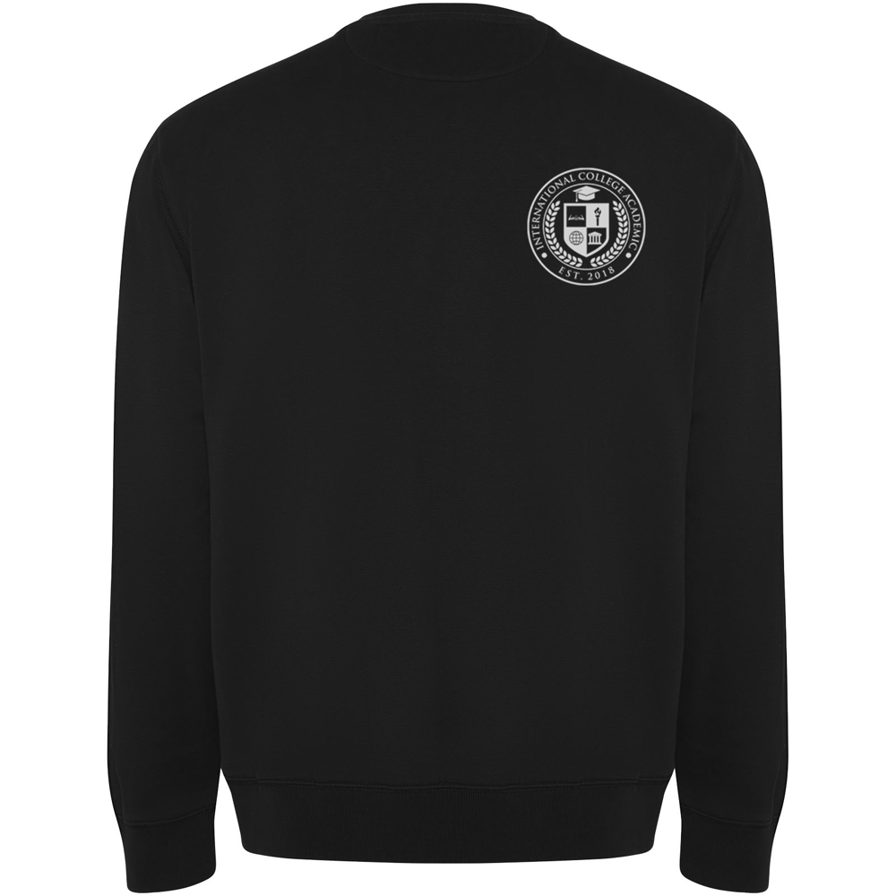 Batian 300 g/m² unisex sweater økologisk bomuld med rund hals i farven Ensfarvet sort