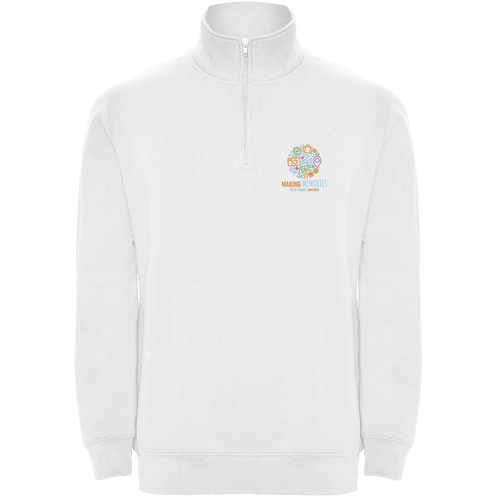 Aneto 280 g/m² sweatshirt med kvart lynlås i farven Hvid
