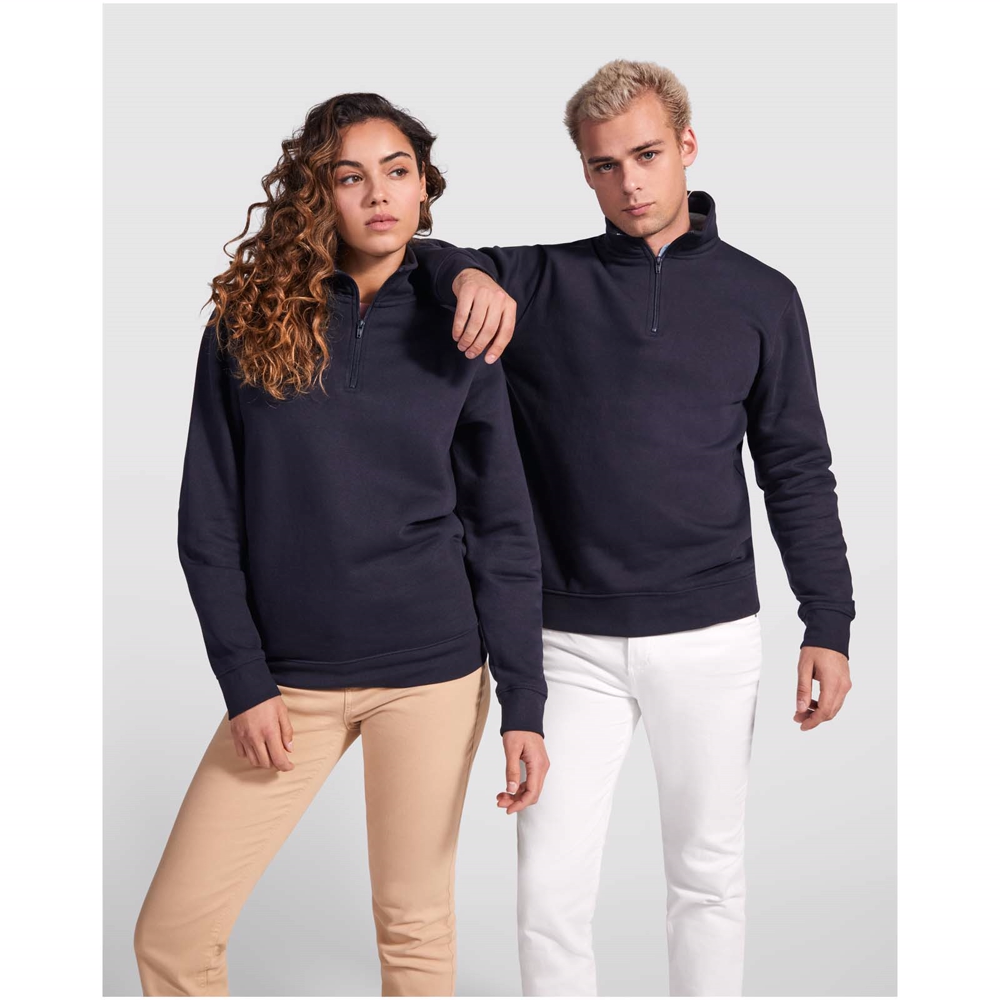 Aneto 280 g/m² sweatshirt med kvart lynlås i farven Granat
