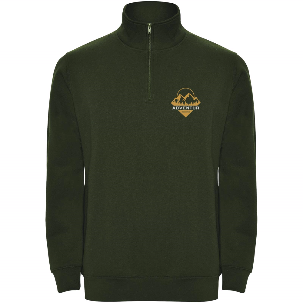 Aneto 280 g/m² sweatshirt med kvart lynlås i farven Flaskegrøn