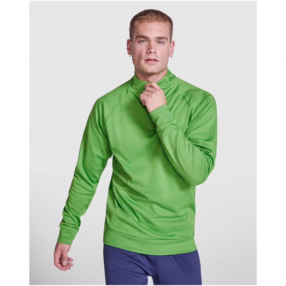 Epiro 200 g/m² langærmet unisex sweatshirt med kvart lynlås i farven Gul