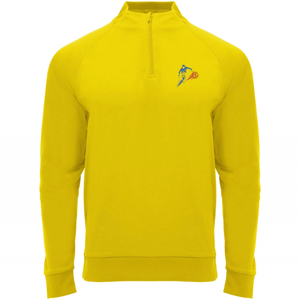 Epiro 200 g/m² langærmet unisex sweatshirt med kvart lynlås i farven Gul