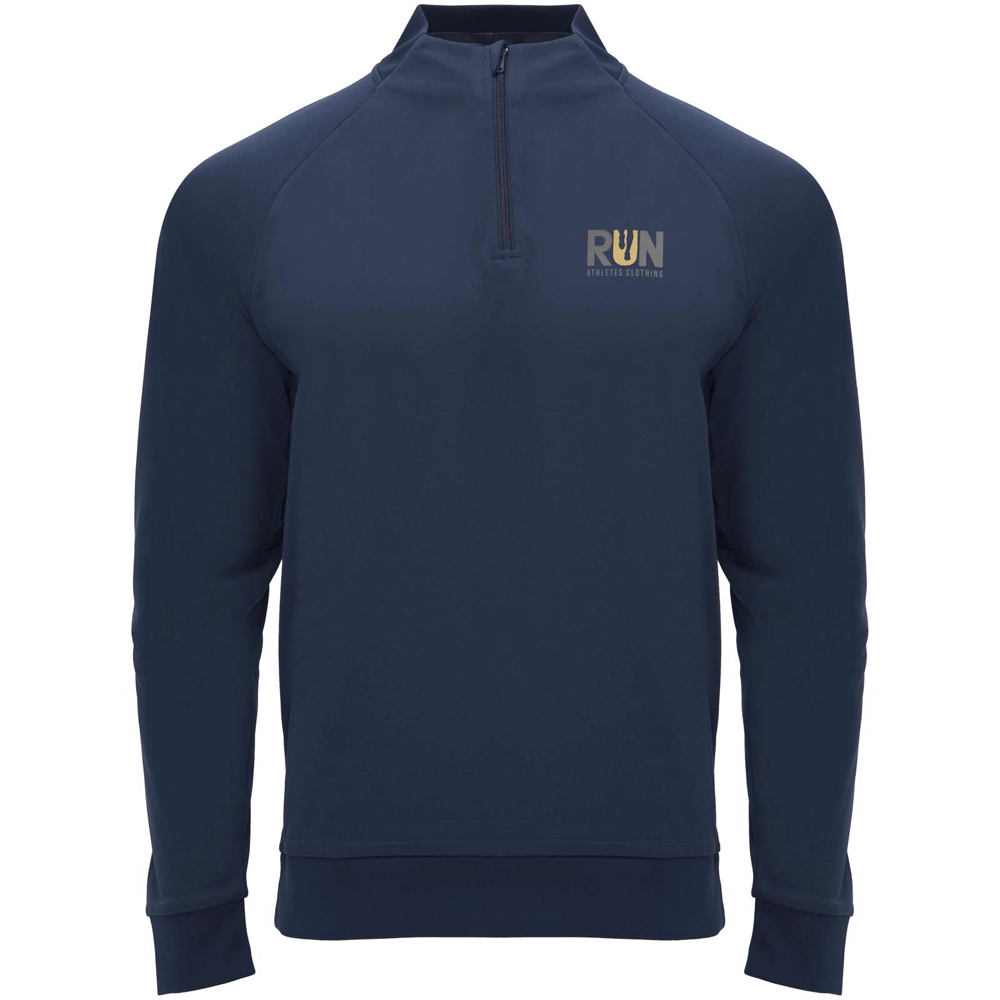 Epiro 200 g/m² langærmet unisex sweatshirt med kvart lynlås i farven Marineblå