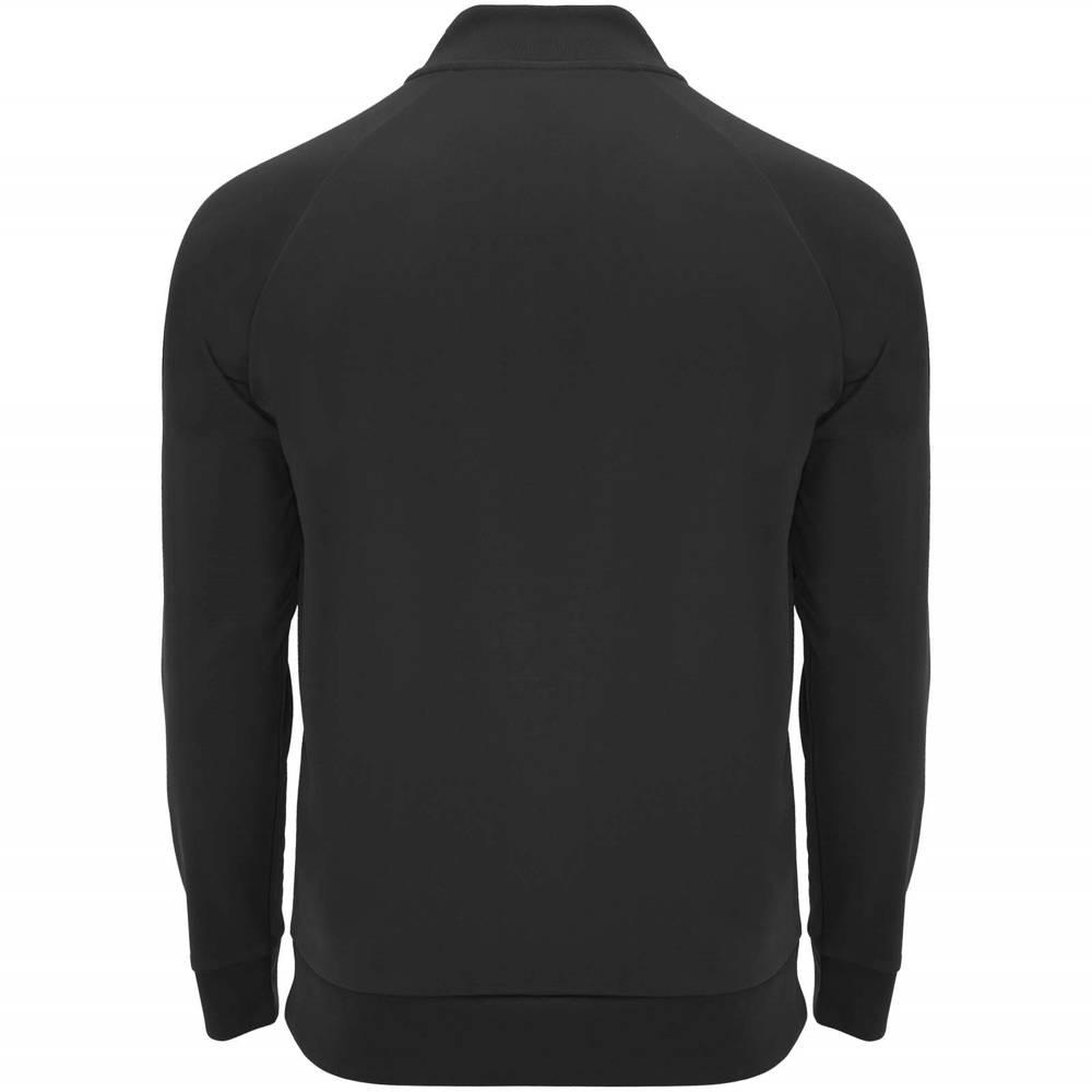 Epiro 200 g/m² langærmet unisex sweatshirt med kvart lynlås i farven Ensfarvet sort
