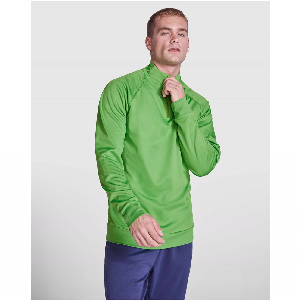 Epiro 200 g/m² langærmet unisex sweatshirt med kvart lynlås i farven Rød