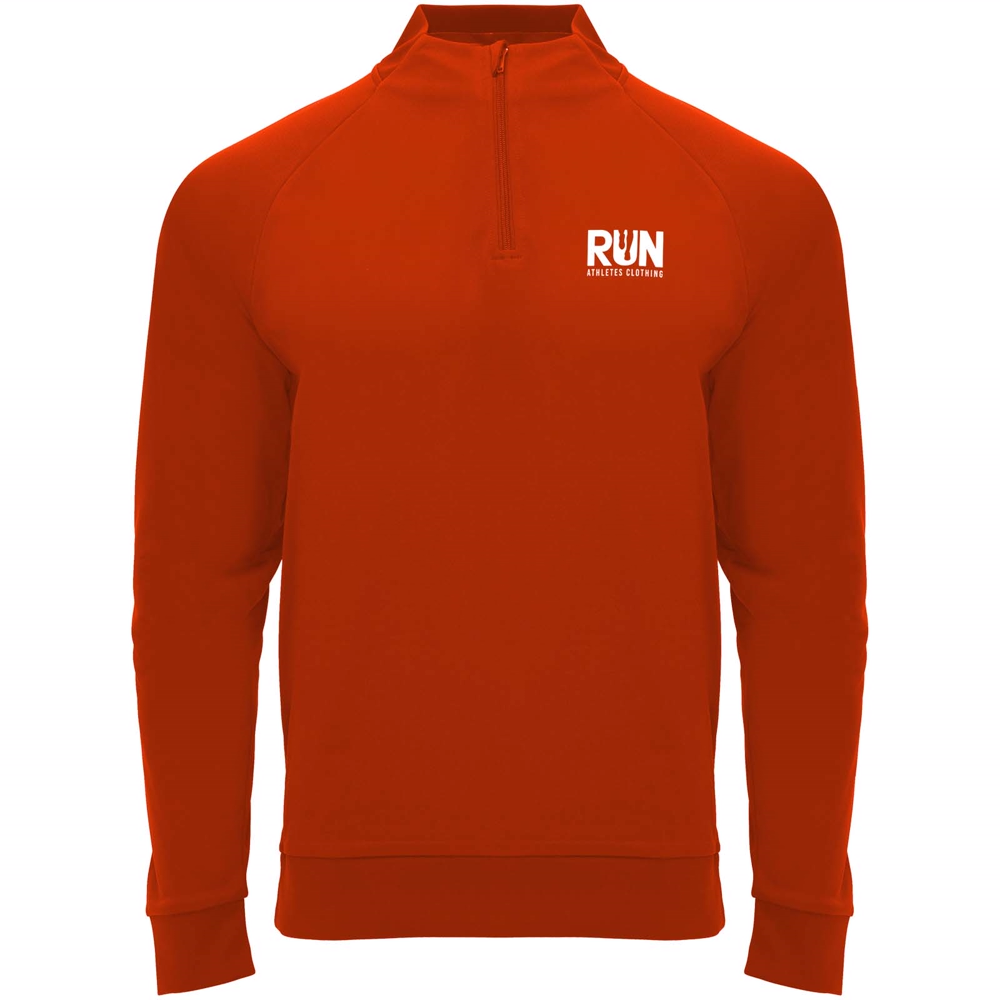 Epiro 200 g/m² langærmet unisex sweatshirt med kvart lynlås i farven Rød