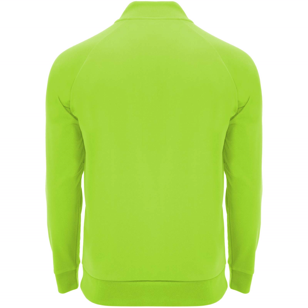 Epiro 200 g/m² langærmet unisex sweatshirt med kvart lynlås i farven Fluorgrøn