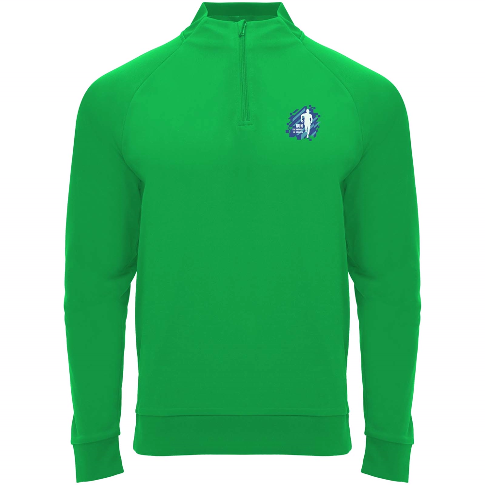 Epiro 200 g/m² langærmet unisex sweatshirt med kvart lynlås i farven Bregne grøn