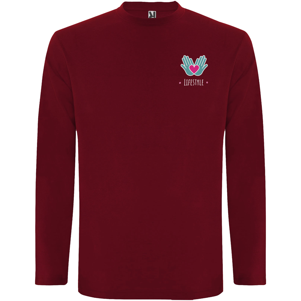 Extreme 160 g/m² langærmet t-shirt til mænd i farven Granat