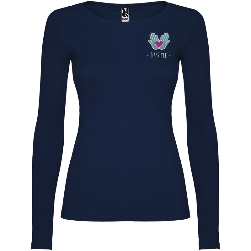 Extreme 160 g/m² langærmet t-shirt til kvinder i farven Marineblå