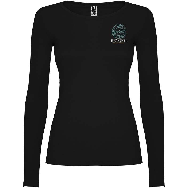 Extreme 160 g/m² langærmet t-shirt til kvinder i farven Ensfarvet sort