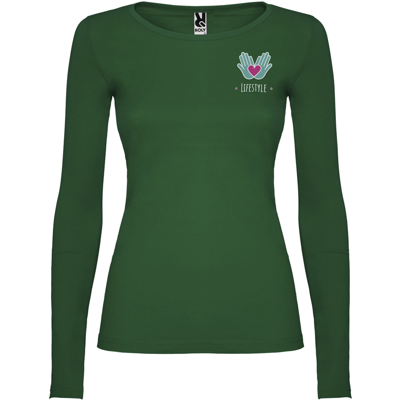 Extreme 160 g/m² langærmet t-shirt til kvinder i farven Flaskegrøn