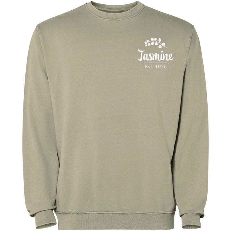 Jaya 250 g/m² unisex sweater med rund hals i farven Khaki