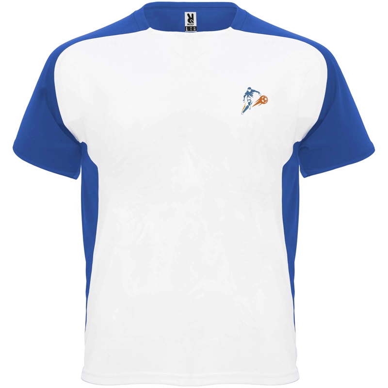 Bugatti kortærmet unisex sports t-shirt i farven Hvid / Kongeblå