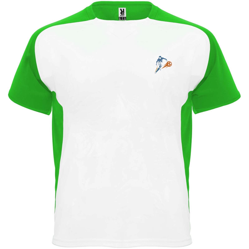 Bugatti kortærmet unisex sports t-shirt i farven Hvid / Bregne grøn