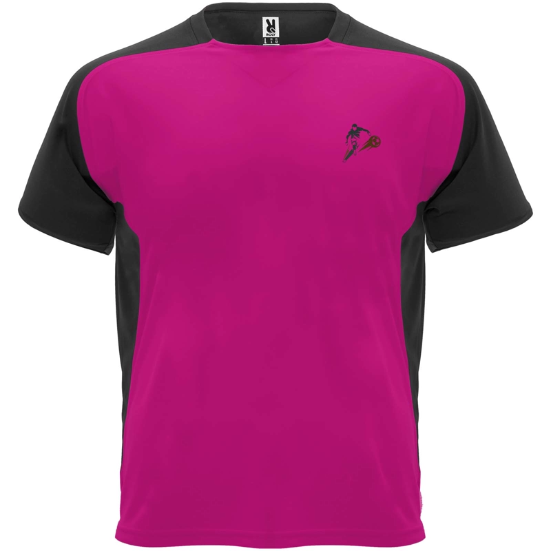 Bugatti kortærmet unisex sports t-shirt i farven Fuchsia / Ensfarvet sort