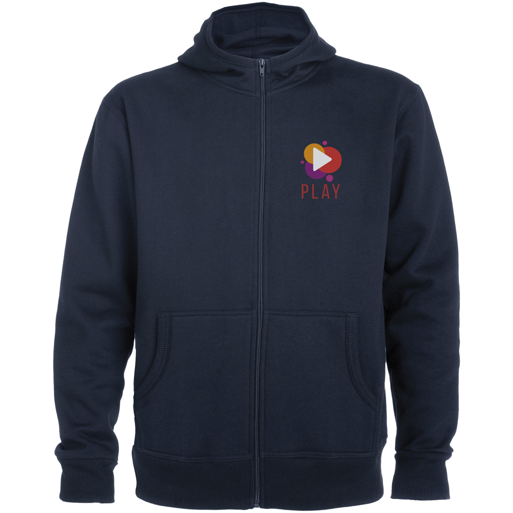 Montblanc 280 g/m² unisex hættetrøje med lynlås i farven Marineblå