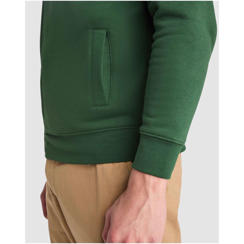 Ulan 280 g/m² unisex trøje med fuld lynlås i farven Flaskegrøn
