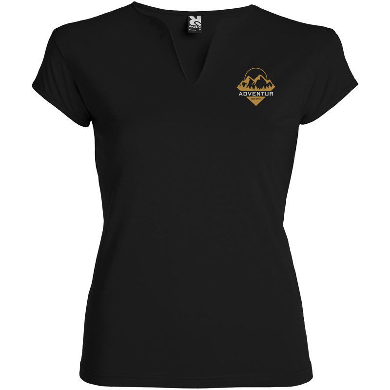 Belice 200 g/m² kortærmet t-shirt til kvinder i farven Ensfarvet sort