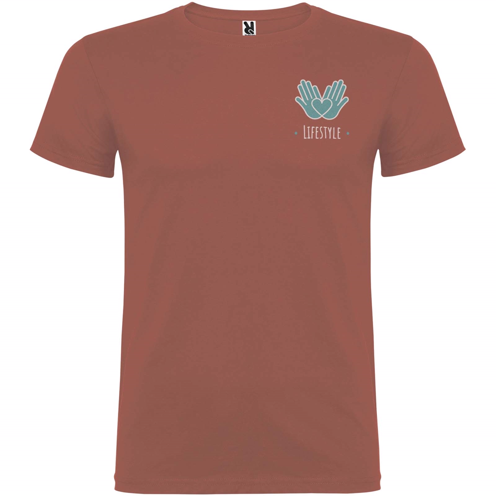 Beagle 155 g/m² kortærmet t-shirt til mænd i farven Mursten rød