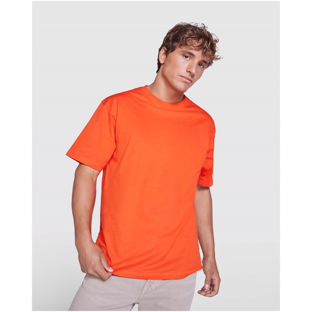 Bull 210 g/m² genvundet kortærmet unisex T-shirt i farven Bleg rød