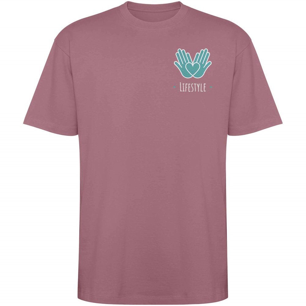 Bull 210 g/m² genvundet kortærmet unisex T-shirt i farven Bleg rød
