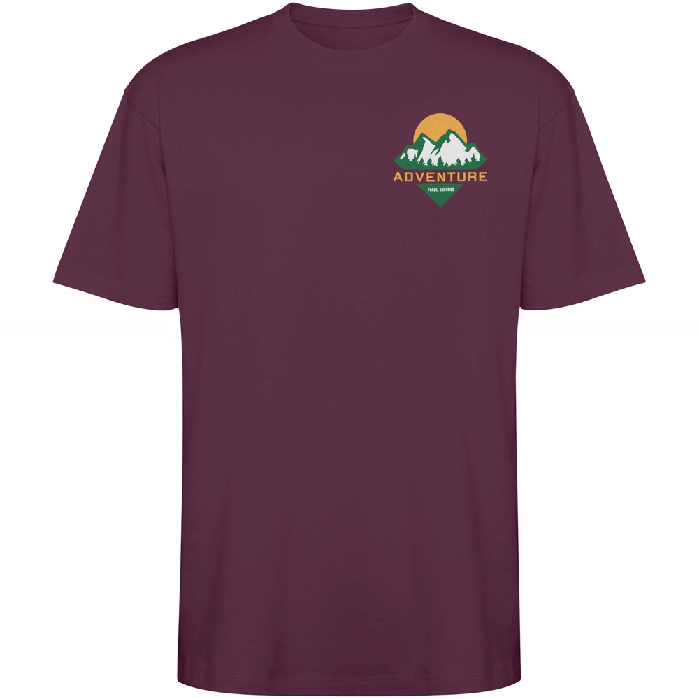Bull 210 g/m² genvundet kortærmet unisex T-shirt i farven Blomme rød