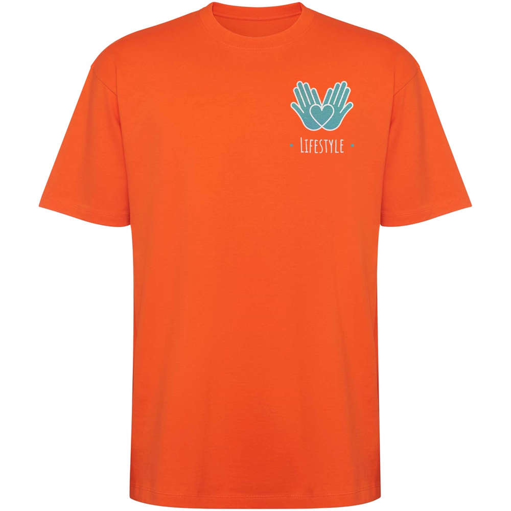 Bull 210 g/m² genvundet kortærmet unisex T-shirt i farven Ild orange