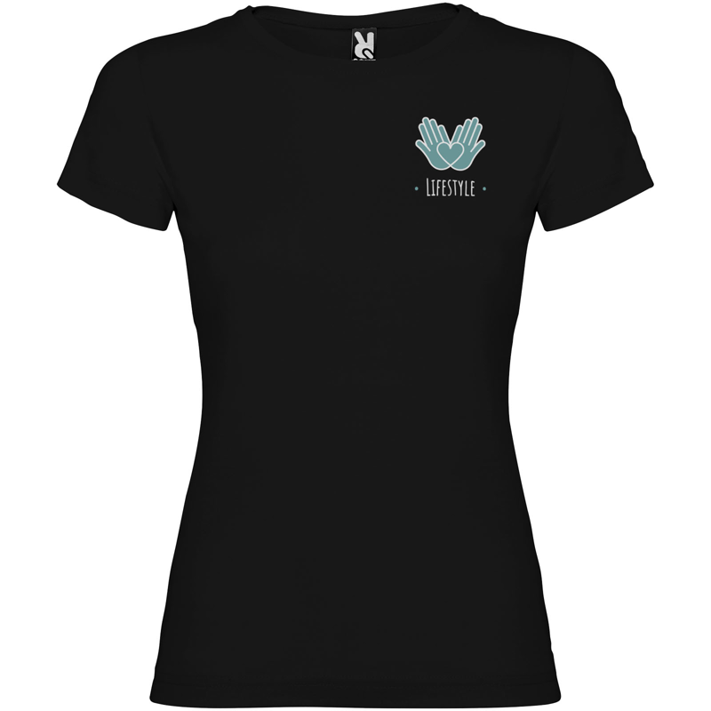 Jamaica 155 g/m² kortærmet t-shirt til kvinder i farven Ensfarvet sort