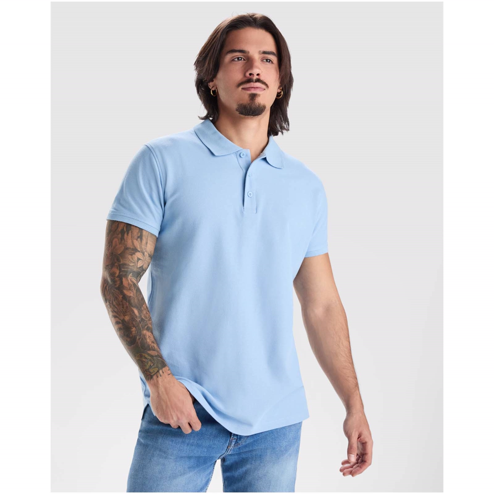 Star 200 g/m² kortærmet polo til mænd i farven Denimblå