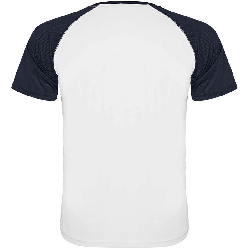 Indianapolis 140 g/m² kortærmet unisex sports t-shirt i farven Hvid / Marineblå