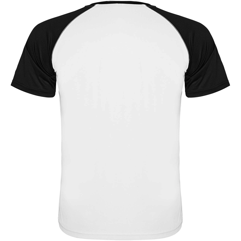 Indianapolis 140 g/m² kortærmet unisex sports t-shirt i farven Hvid / Ensfarvet sort