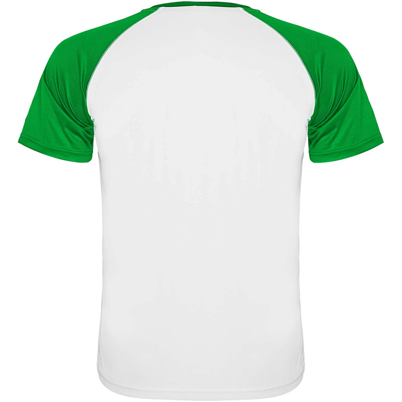 Indianapolis 140 g/m² kortærmet unisex sports t-shirt i farven Hvid / Bregne grøn