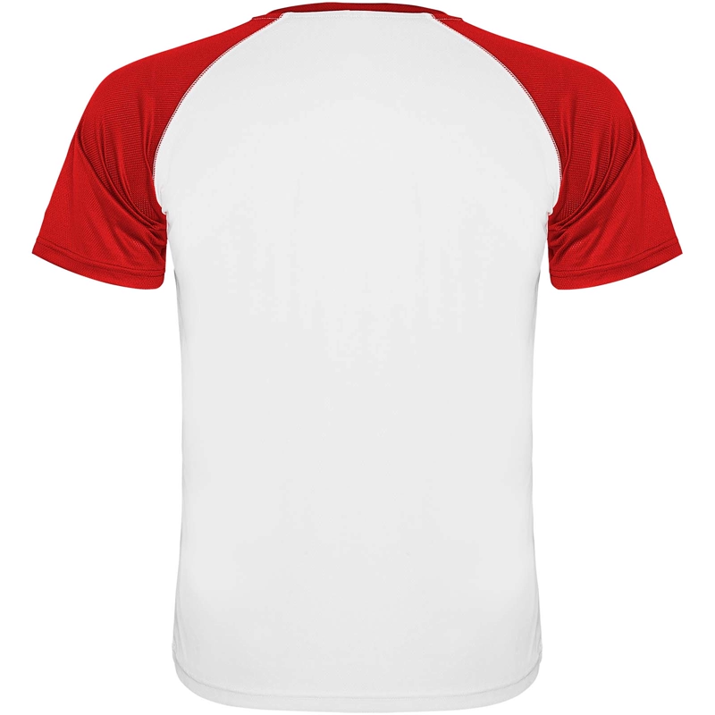 Indianapolis 140 g/m² kortærmet unisex sports t-shirt i farven Hvid / Rød