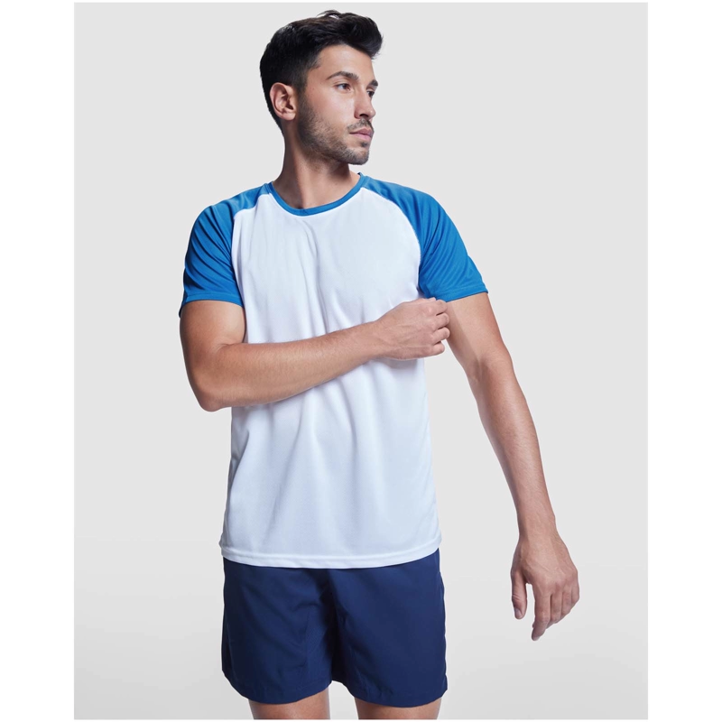 Indianapolis 140 g/m² kortærmet unisex sports t-shirt i farven Hvid / Rød