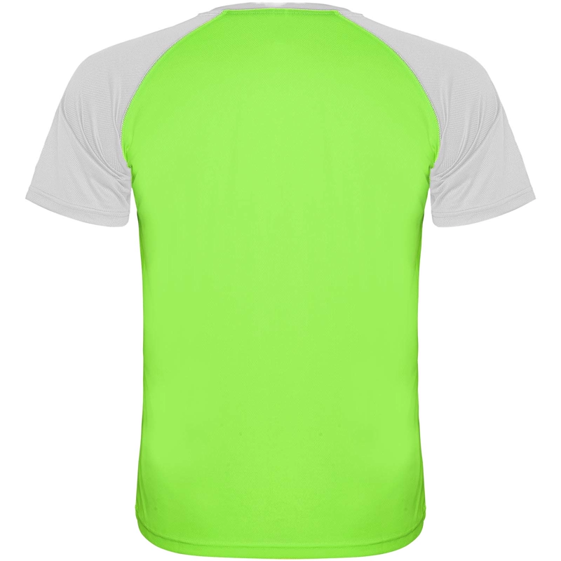 Indianapolis 140 g/m² kortærmet unisex sports t-shirt i farven Fluorgrøn / Hvid