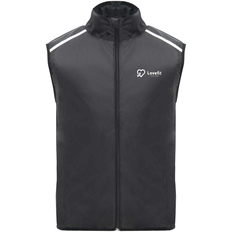 Jannu unisex letvægts bodywarmer til løb i farven Ensfarvet sort