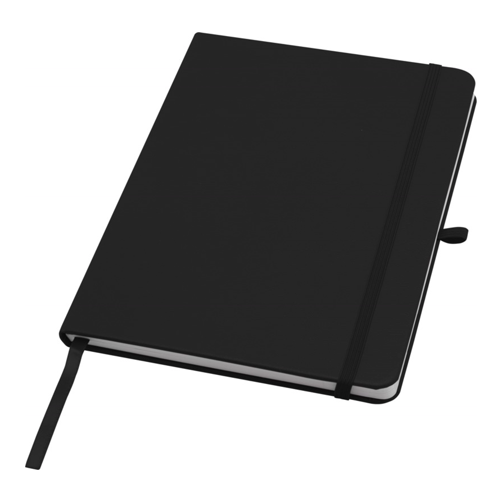 Teak A5 genvunden hardcover notesbog med linjerede sider i farven Ensfarvet sort