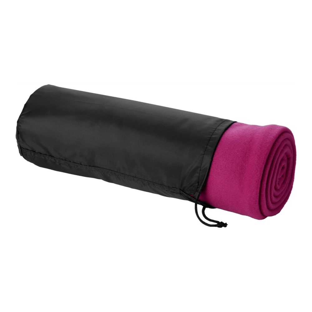 Huggy fleecetæppe med pose 150 x 120 cm i farven Magenta