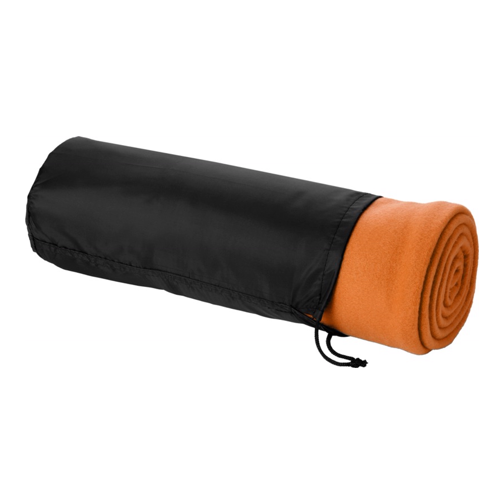 Huggy fleecetæppe med pose 150 x 120 cm i farven Orange